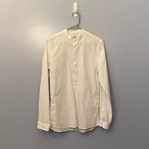 Zara Mandarin / Band Collar Button up Shirt Men super slim fit